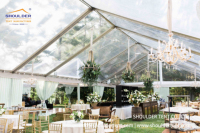 Tentes Chapiteaux de Luxe Transparentes avec Parois en Verre, Tentes de Mariage Personnalisées 10X30 pour Événements 100 300 500 Personnes, Grande Tente Extérieure en Aluminium
