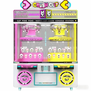 Máquina <span class=keywords><strong>de</strong></span> grúa <span class=keywords><strong>de</strong></span> garras para 2 jugadores, en inglés, <span class=keywords><strong>de</strong></span> metal y acrílico, operada con monedas, con luces intermitentes, para la oportunidad <span class=keywords><strong>de</strong></span> ganar emocionantes premios. - Product Image 2