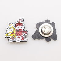 Épingles en métal personnalisées avec logo et nom sur mesure, en alliage de zinc plaqué or, imprimées UV, motifs anime, dessins animés, émail doux, pour