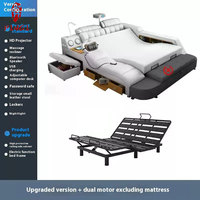 Lit Intelligent de Visionnage en Cuir Véritable Double Projecteur Multifonctionnel avec Massage Électrique Pliable pour Home Cinéma Chambre