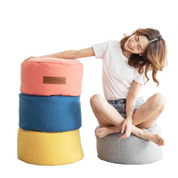 Détente et confortable tabouret en faux lin salon pouf pouf chaise étanche intérieur/extérieur tabourets