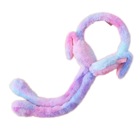 Cache-oreilles en peluche lapin faits main, écologiques, modernes, tie-dye, chauds, anti-froid, bandeau dégradé, cadeau pour l'extérieur