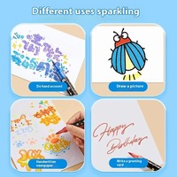 Lot de 24 marqueurs acryliques scintillants en plastique, stylos surligneurs perlés à paillettes pour cahiers, dessins colorés pour enfants et étudiants
