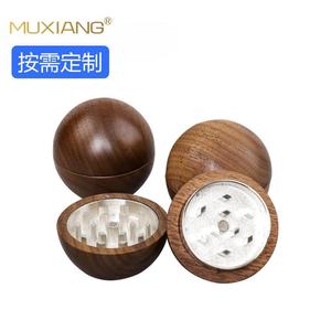 Muxiang Wooden Smoke Grinder Round Metal Inner Parts Customizable For Smoking Accessories - Product Image 1