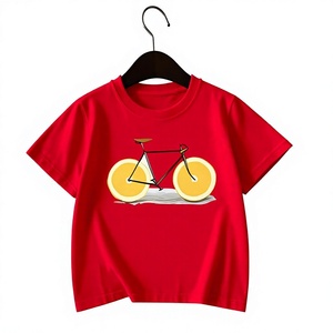 Customized Colors Short Sleeve T-Shirt With Cartoon Bicycle And Lemon Wheels Round Neck Casual Design - Product Image 6