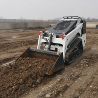Mini-chargeuse sur chenilles à essence de 650 kg de capacité de charge, pompe hydraulique, faible consommation de carburant, pour travaux agricoles et aménagement paysager
