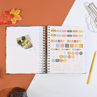 Carnet personnalisé à spirale dorée avec coins métalliques, agenda quotidien, hebdomadaire et mensuel 2027 à couverture rigide florale