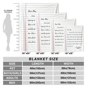 Venta al por mayor de fábrica, regalo personalizado, manta impresa, lavable a máquina, franela gruesa, manta con letras - Product Image 2