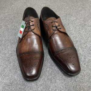 Chaussures habillées pour hommes en cuir italien haut de gamme, faites à la main, avec trois connecteurs gravés, boutons en dentelle - Product Image 2