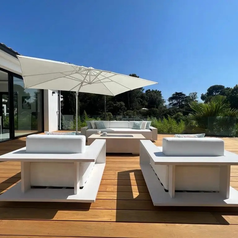 Modern garden aluminium furniture outdoor sofa set patio 3 seats sofa furniture set