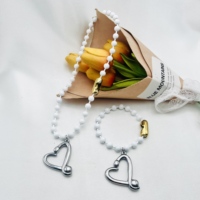 Ensemble collier et bracelet HC en acier inoxydable avec pendentif cœur ajouré, fermoir épingle de sûreté bicolore, bijoux de mode pour femmes, vente en gros