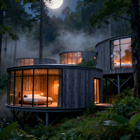 Cabane en bois personnalisable pour le glamping, maisonnette préfabriquée pour hôtel, complexe hôtelier, vacances, Airbnb, maison d'hôtes, maison conteneur à ossature acier