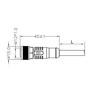 Wholesale Price M12 IP68 Waterproof Male K Code Cable With 4+PE Pins PUV/PUR Material In Gray/Black Reliable Connection