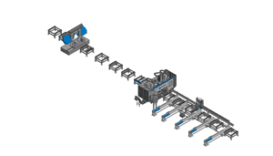 Línea de montaje de haz automático tipo I, fácil de operar, máquina de sierra de cinta digital de doble inglete profesional - Product Image 4