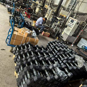 20kg cao su màu đen tráng hình lục giác quả tạ đặt gang quả tạ miễn phí trọng lượng phòng tập thể dục đào tạo tại nhà thiết bị thể hình - Product Image 6