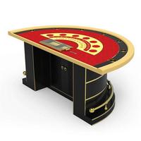 Table de jeu antique interactive en gros YH Table de Blackjack rouge avec fente pour puce