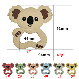 Mordedores de Silicona con Forma de Koala en Varios Colores, Suaves, Masticables, Ecológicos, Libres de BPA, con Anillo de Agarre para Bebés - Product Image 2