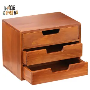 Organizador de mesa, caixa de armazenamento de madeira
