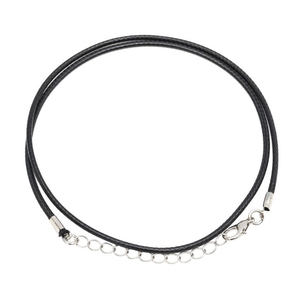 Accessori per gioielli fai da te: Chiusura a moschettone, filo cerato coreano, collana lunga, catena da collo, corda in pelle nera, ciondolo pendente - Product Image 4
