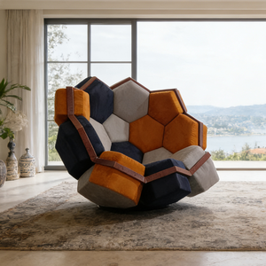 <span class=keywords><strong>Fauteuil</strong></span> d'appoint haut de gamme multicolore rembourré, canapé individuel unique style <span class=keywords><strong>patchwork</strong></span>, <span class=keywords><strong>fauteuil</strong></span> de style nordique pour hall de villa - Product Image 2