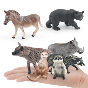 -Simulación de Vida Silvestre modelo hiena manchada más jabalí cerdo civeta Africana mapache oso negro suricata conjunto de Juguetes - Product Image 3
