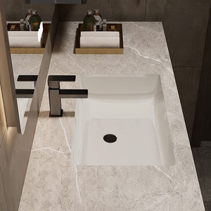 Simple slate integrated basin solid wood bathroom cabinet simple hanging smart wash basin cabinet <b>wall</b> cabinet - Product Image 2
