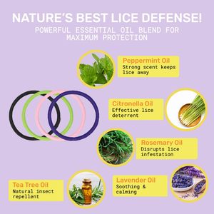 Bracelet <span class=keywords><strong>anti</strong></span>-<span class=keywords><strong>poux</strong></span> élastique solide pour filles, non toxique, aux huiles essentielles végétales, accessoires pour cheveux colorés - Product Image 5