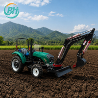 Tracteurs agricoles chinois Euro 5 CE EPA à moteur diesel, 4 roues motrices, avec chargeur frontal