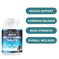 Comprimés de multivitamines pour hommes OEM ODM, 60 unités, avec BCAA et acides aminés essentiels, soutient l'immunité, l'énergie et la vitalité