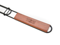 Panier de cuisson en fil métallique pour barbecue au charbon de bois avec poignée en métal et bois, support pour viande et poisson 1-2 kg, outils modèle EMI-52BK