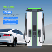 Nouvelle borne de recharge intégrée DC à double pistolet Huarui DCL160B-all, 160 kW, OCPP CCS, chargeur de véhicules électriques commerciaux