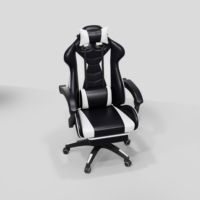 Chaises de jeu inclinables blanches et noires de haute qualité, meubles de bureau