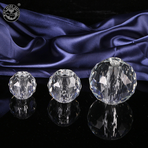 Solid Faceted Crystal Glass <strong>Sphere</strong> <strong>Ball</strong> with Hole MH-Q0233 - Product Image 3