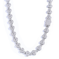 Collier pour homme Fulsun Jewelry Hip Hop personnalisé avec pendentif rond en moissanite de 15 mm, chaîne cubaine en argent sterling 925