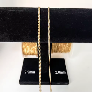 Haute qualité 14k or rempli 2.9mm 2.0mm lien chaîne cubaine pour femmes accessoires de fabrication de bijoux - Product Image 5