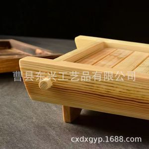 Bandeja de sushi de bambú estilo japonés Dx, de madera maciza, tamaño personalizable, para servir mariscos y sashimi. - Product Image 3
