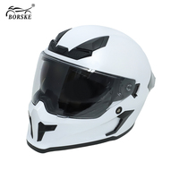 Casque de moto Borske Custom Outdoor Safety Cascos De Moto blanc unisexe intégral