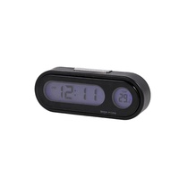 Termometer Voltmeter, jam Digital LED Interior mobil 2 in 1