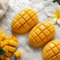 Jabón Artesanal de Mango con Manteca de Mango y Aceite de Coco, Limpieza Profunda, Iluminador, Hidratante, para Rostro y Cuerpo, OEM ODM 100g