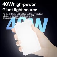Yiscaxia 40W LED Camera Light 2500K-9000K Lumière d'appoint portable RGB 4400mAh Rechargeable pour vidéo et photographie
