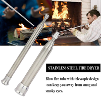 En Acier Inoxydable Poche BBQ Chalumeau Portable Camping Feu Souffleur Outil Feu Souffleur