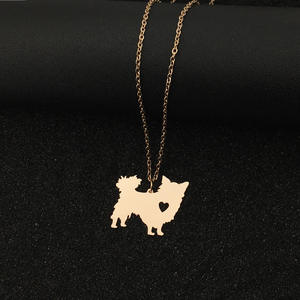 Petit <span class=keywords><strong>collier</strong></span> à breloque en acier inoxydable pour chien <span class=keywords><strong>Chihuahua</strong></span> Bijoux en forme de chien minuscule - Product Image 5