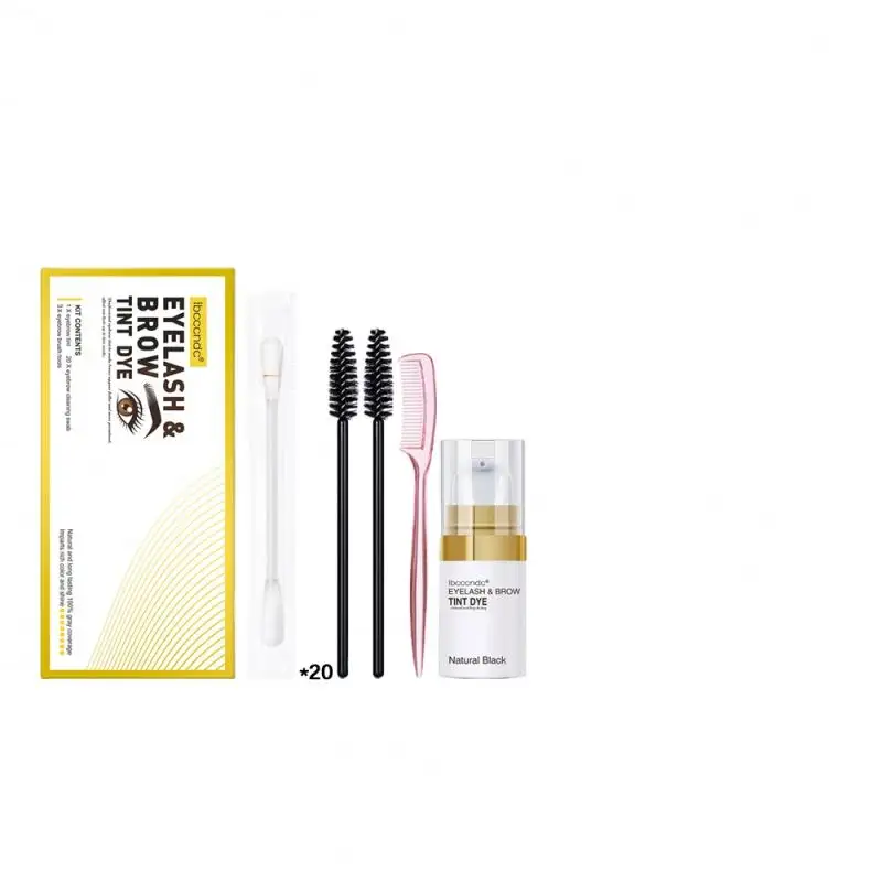 Kit 2 In 1 Lasting For 6 Weeks With Tools Professional Semi-Permanent Eyelash & Eyebrow Tint Dye And Waxing