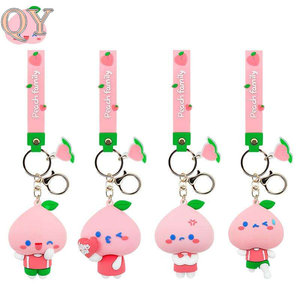QY mignon pêche famille porte-clés 3D PVC caoutchouc personnage de dessin animé pendentif métal porte-clés sac breloque cadeau - Product Image 6