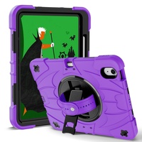 Étui pour iPad (A16) 11e/10e génération, robuste, antichoc, protection intégrale avec support rotatif et sangle de transport