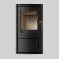Cheminée moderne design autoportante en acier poêle à bois intérieur haute puissance confort pour chambre à coucher appartement avec vue large sur le feu
