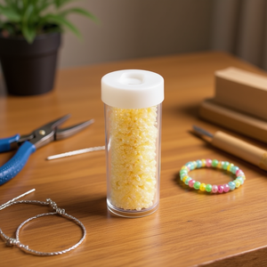 Perline Ilan Abalorio da 3 mm bianche Crama per artigianato e creazione di gioielli - Product Image 2