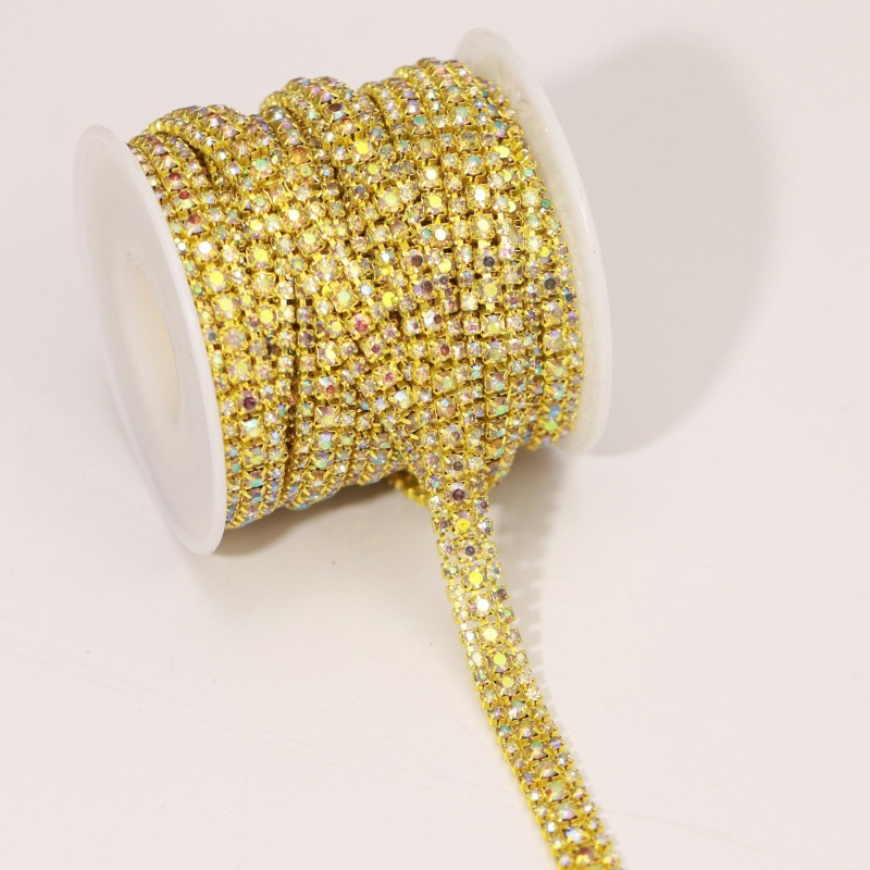 06 Base Dorada + Pedrería de Colores 8mm