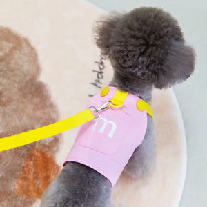 Ropa para mascotas: Chaleco para perro con bordado de letras en el pecho y la espalda, ropa para gato con bordado en el pecho y la espalda, ropa para perro estilo oso de peluche, ropa para perro con correa - Product Image 4