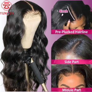 Cheveux humains vierges à 100 %, perruque Lace Front 13x4, longue ondulation avec raie au milieu pour femmes - Product Image 3